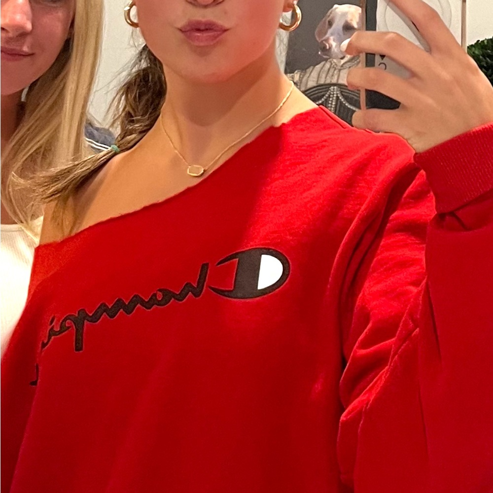Cut out neckline Champion oversized crew neck